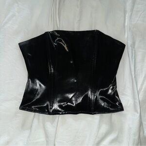 WeWoreWhat Faux Leather Corset Top
